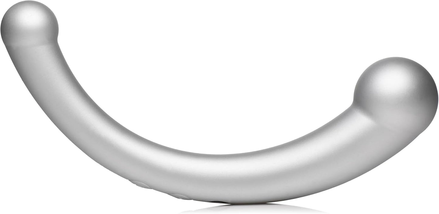 Master Series Vibra-Crescent Dual-Ended Vibrating Silicone Dildo