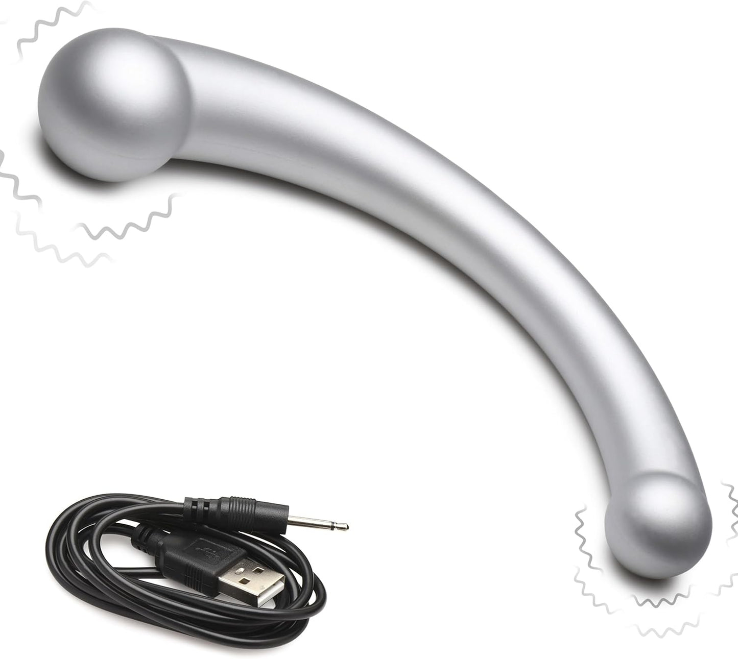 Master Series Vibra-Crescent Dual-Ended Vibrating Silicone Dildo