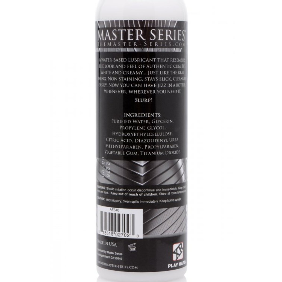 Master Series Jizz Unscented Water Based Lube 236ml