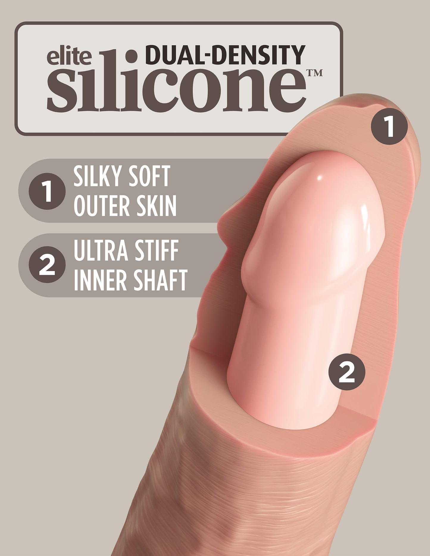 King Cock Elite 8 Inch Silicone Dual Density Cock